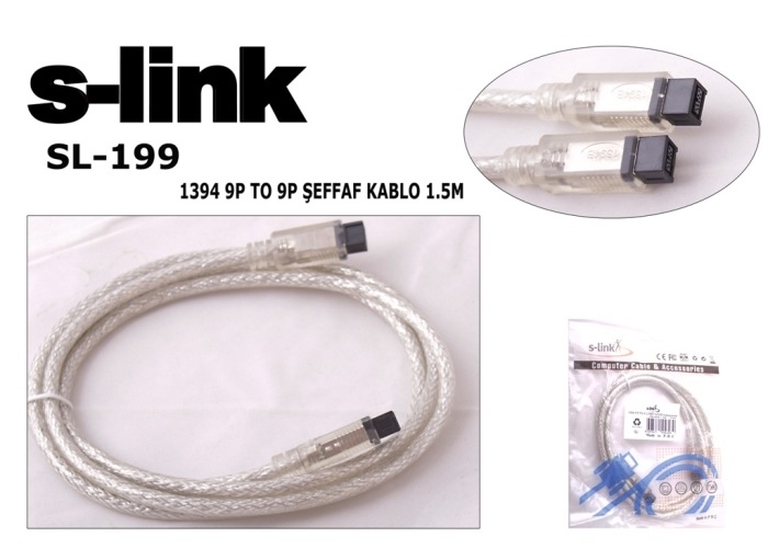 S-link%20SL-199%209pin%20To%209pin%201.5mt%20Firewire%20Kablo