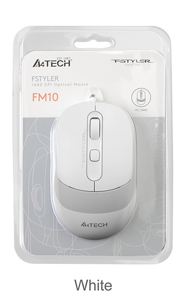 A4%20Tech%20Fm10%20Usb%20Fstyler%20Beyaz%20Optik%201600%20Dpı%20Mouse