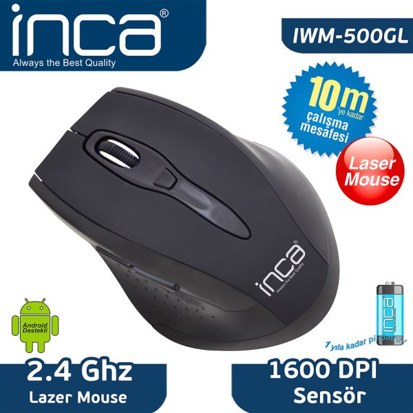Inca IVM-500GL 500GL 2.4GHZ Wireless 1600DPİ Mouse