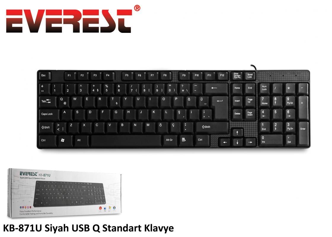 Everest%20KB-871U%20Siyah%20Q%20Usb%20Kablolu%20Standart%20108%20Tuşlu%20Klavye