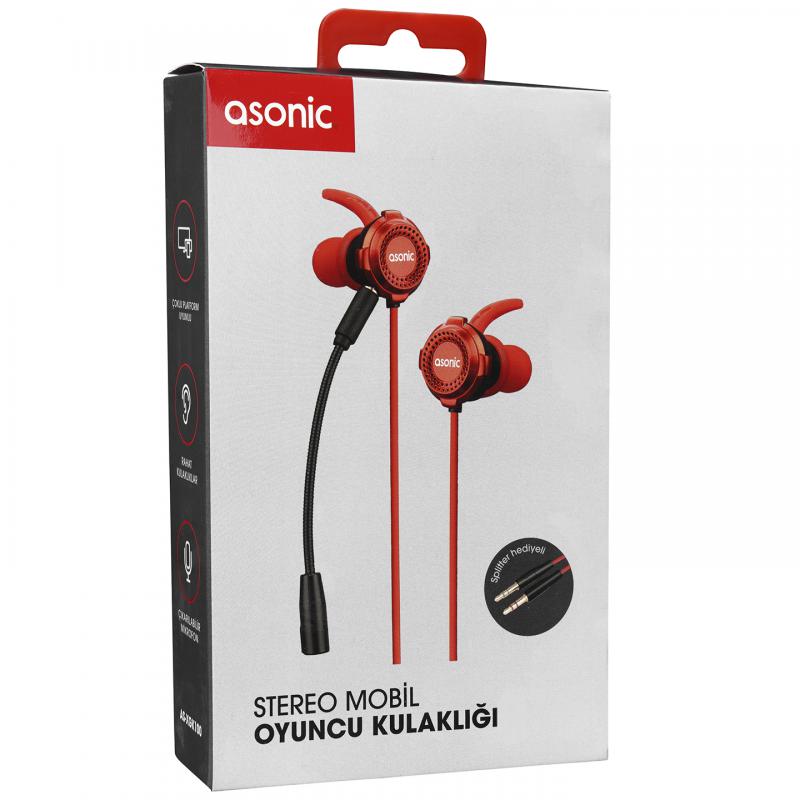 Asonic%20AS-XGK100%20Splitter%20Hediyeli%203.5mm%20Gaming%20Kırmızı%20Kulak%20İçi%20Mikrofonlu%20Kulaklık