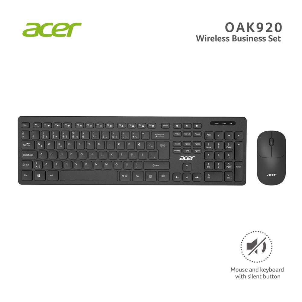 Acer%20OAK-920%20Siyah%20Kablosuz%20Sessiz%20Tuşlu%20%202.4%20Ghz%20Klavye%20Moue%20Set%20(%20Mouse%201200Dpı)%20Caps%20Lock