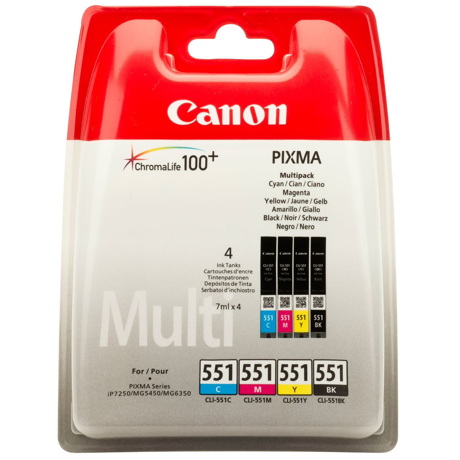 Canon%20CLI-551%20Cyan-Magenta-Yellow-Black%20Mavi-Kırmızı-Sarı-Siyah%204’lü%20Multipack%20Kartuş
