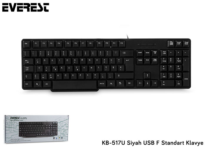 Everest%20KB-517UF%20Siyah%20USB%20F%20Standart%20Klavye