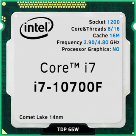 Intel Core i7 10700F TRAY Soket 1200 2.9GHz 16MB Önbellek 8 Çekirdek 14nm İşlemci Kutusuz NOVGA