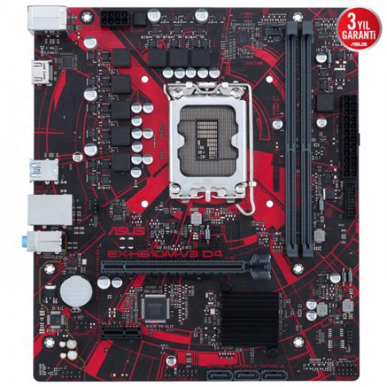 Asus EX-H610M-V3 D4 Intel H610 Soket 1700 DDR4 3200MHz mATX Gaming (Oyuncu) Anakart