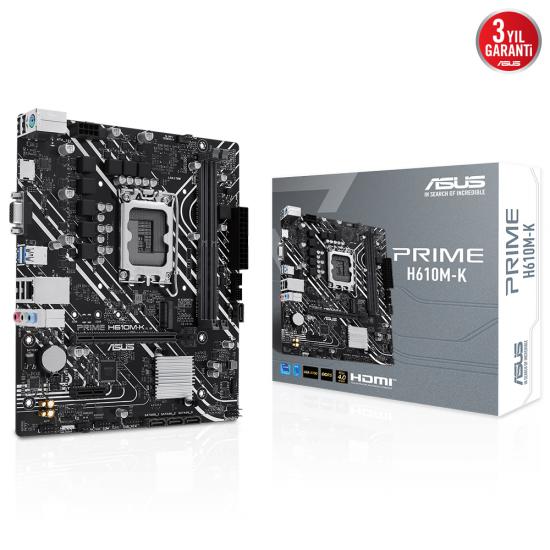 Asus Prime H610M-K Intel Soket LGA1700 DDR5 5600MHz mATX Gaming (Oyuncu) Anakart