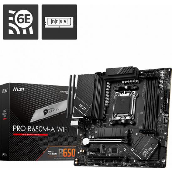 Msı Mb Pro B650M-A Wifi Am5 Ddr5 6400Mhz(Oc) Hdmı Dp M.2 Usb3.2 2.5G Lan Wifi 6E Matx Anakart