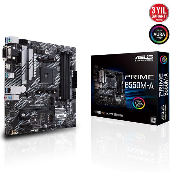 Asus Prime B550M-A AMD AM4 3.Nesil DDR4 VGA DVI HDMI Anakart