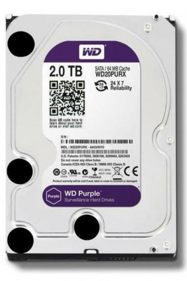 Wd 2Tb Purple 3.5’’ 5400 Rpm Sata 3 Wd23purz Güvenlik Hdd 7-24 Harddisk