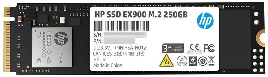 Hp 250GB EX900 M.2 PCIe 3.0 x4 NVMe 3D TLC NAND 2100Mb-Sn 2YY43AA Ssd Disk