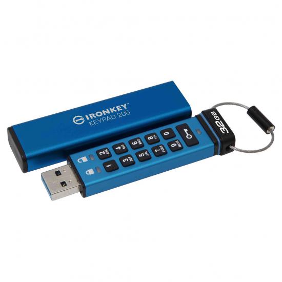 Kingston IKKP200-32GB 32GB IronKey Keypad 200, FIPS 140-3 Lvl 3 (Pending) Flash Bellek