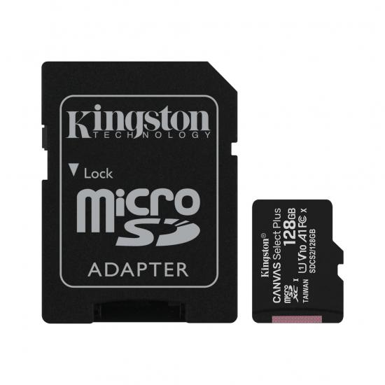 Kingston SDCS2-128GB 128GB micSDXC Canvas Select Plus 100R A1 C10 Card + ADP Hafıza Kartı