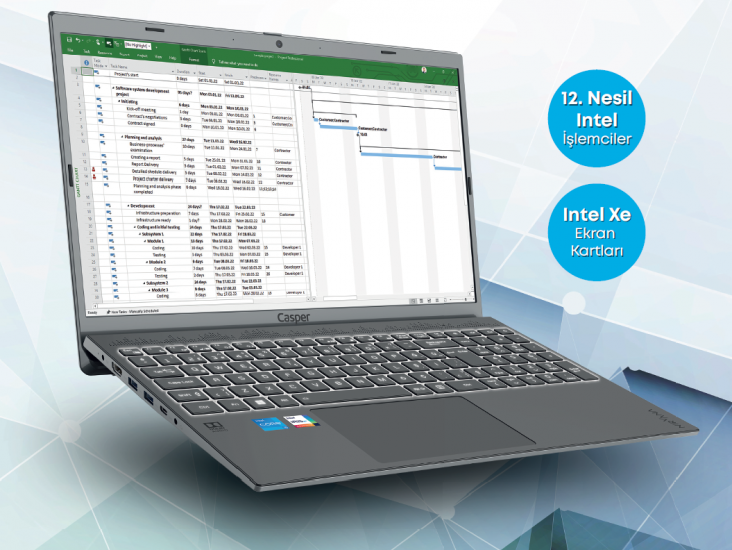 Casper Nirvana C650.1235-8V00X-G-F i5-1235U 8GB 500GB Nvme Ssd 15.6’’ Full HD FreeDos Notebook