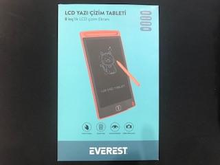 Everest EV-DY100 8,5’’ Kırmızı Tek Tuşla Sil Dijital Yazı Tahtası Yazı Alanı 125x175mm