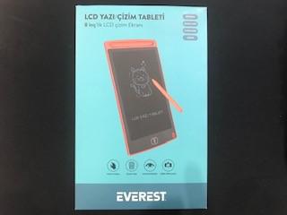 Everest EV-DY100 8,5’’ Kırmızı Tek Tuşla Sil Dijital Yazı Tahtası Yazı Alanı 125x175mm