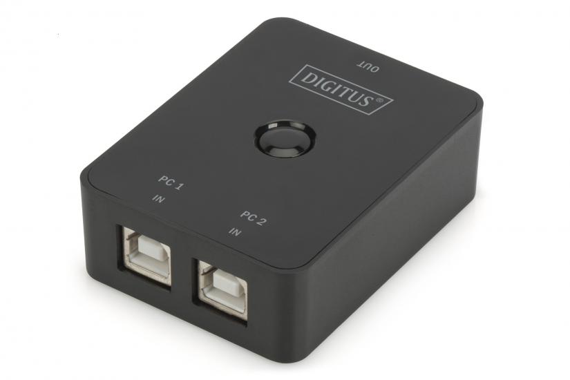 Digitus DA-70135 USB Arayüzüne Sahip Cihazları Paylaştıran Switch, USB 2.0, 2 PC,