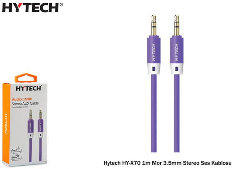 Hytech HY-X70 1m Mor 3.5mm Stereo Ses Kablosu