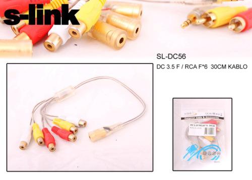 S-link SL-DC56 3.5mm Stereo 6lı Ses Çoklayıcı