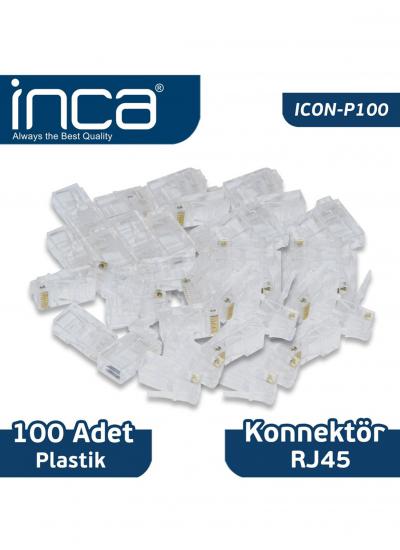 INCA Icon-p100 Cat6 Rj-45 Plastik 100lü  Konnektör