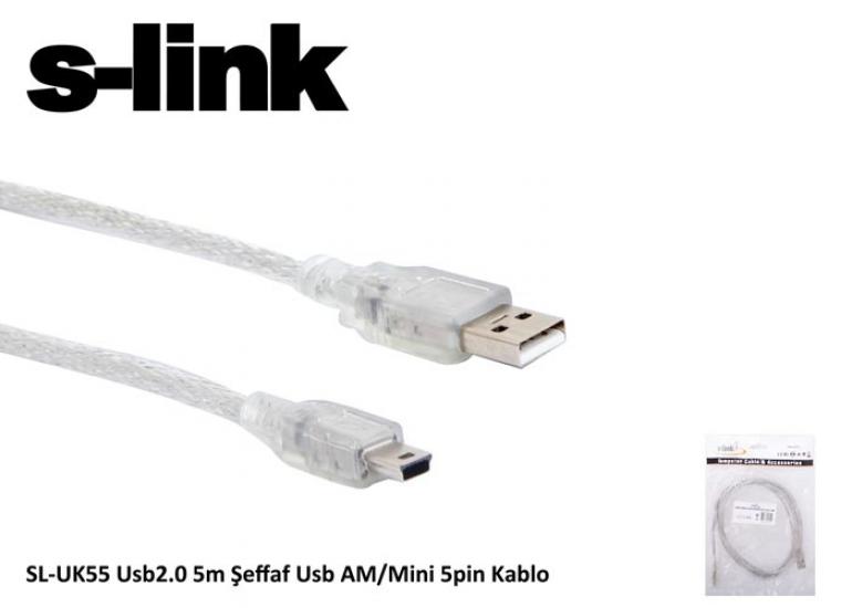 S-link SL-UK55 Mini 5p To 5mt Usb Kamera Kablosu