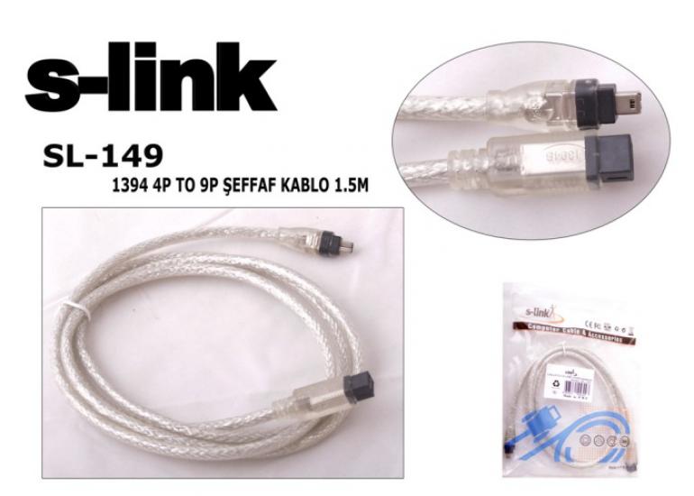 S-link SL-149 IEEE1394 4PİN TO 9PİN 1.5m Firewire Kablosu