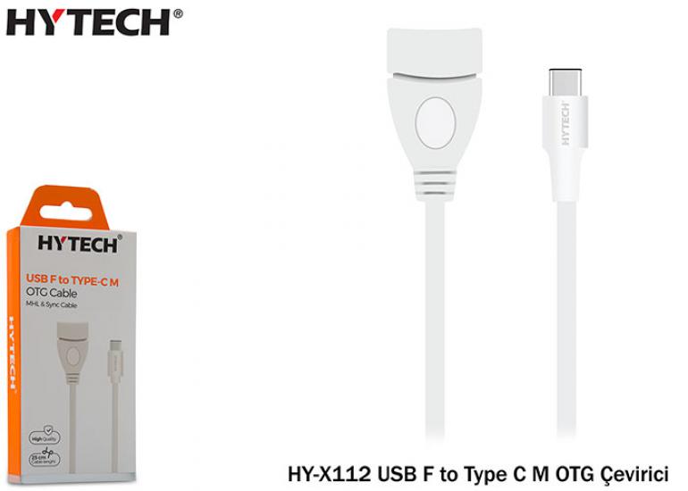 Hytech HY-X112 Beyaz USB F to Type C M OTG Çevirici