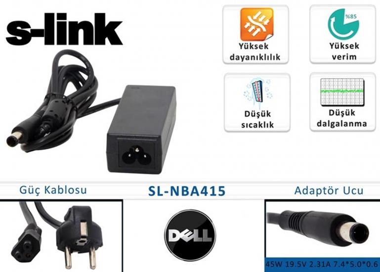 S-link sl-nba415 45w 19.5v 2.31a 7.4-5.0-0.6 Dell Notebook Adaptörü