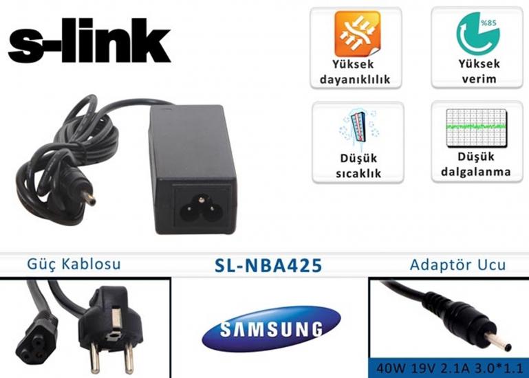 S-link SL-NBA425 40w 19v 2.1a 3.0-1.1 Samsung Notebook Adaptörü