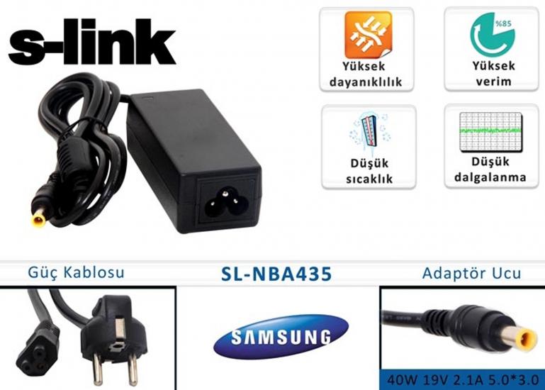 S-link SL-NBA435 40w 19v 2.1a 5.0-3.0 Samsung Notebook Standart Adaptörü