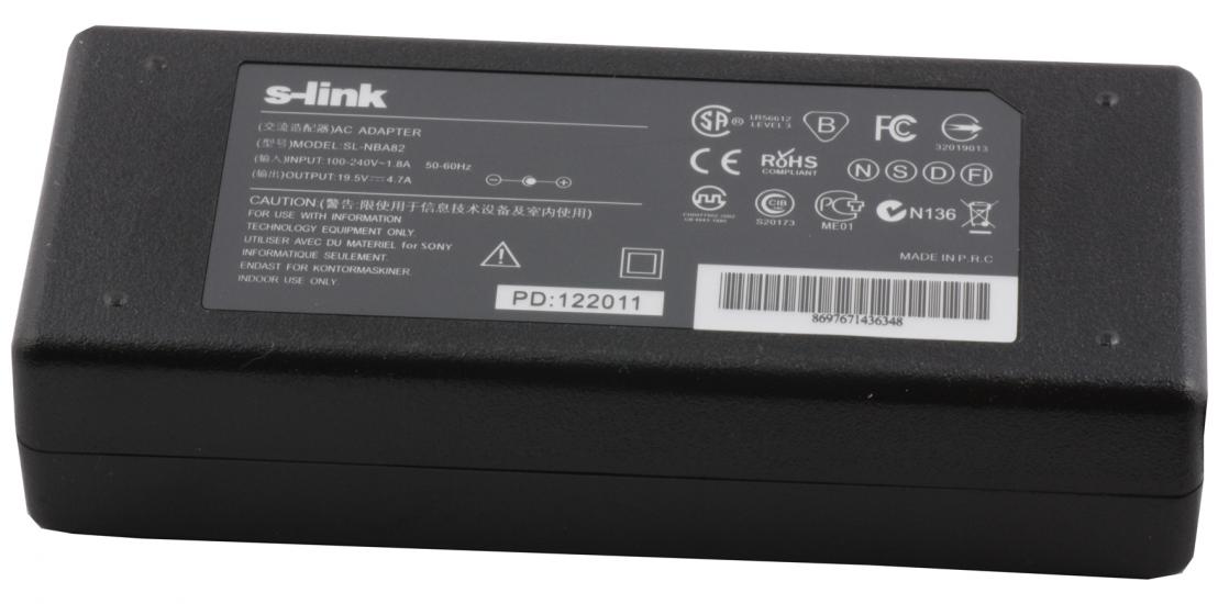 S-link SL-NBA82 90w 19.5v 4.7a 6.0-4.4 Notebook Adaptörü