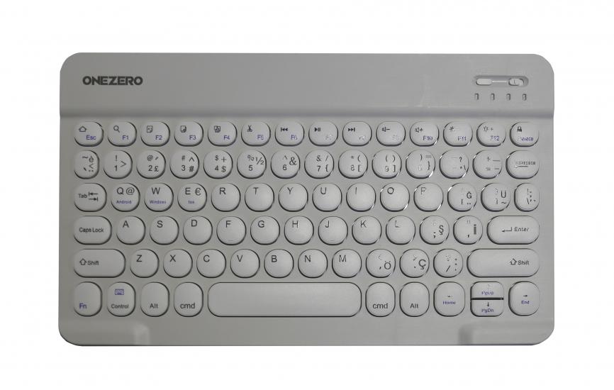 Onezero No:100 Beyaz  Bluetooth Klavye Slim