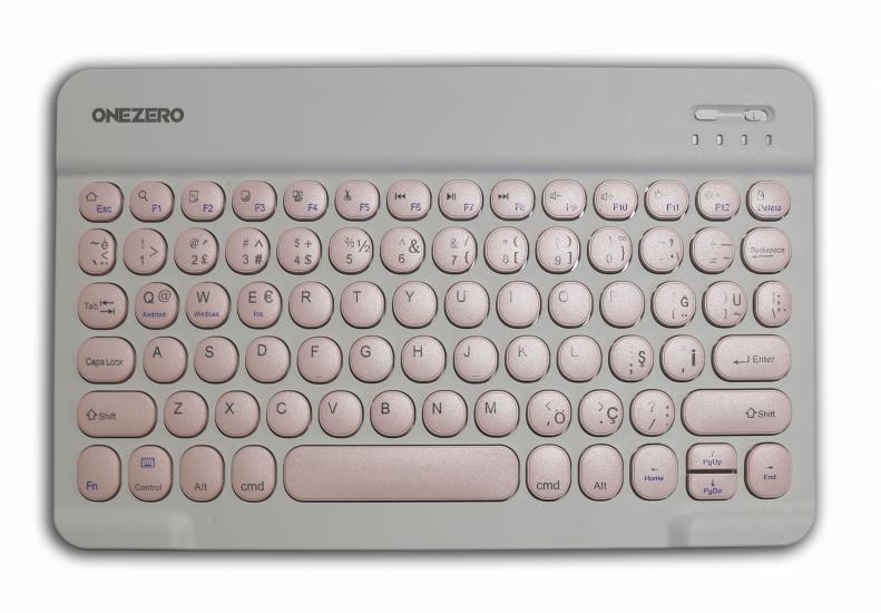 Onezero No:100 Pembe  Bluetooth Klavye Slim