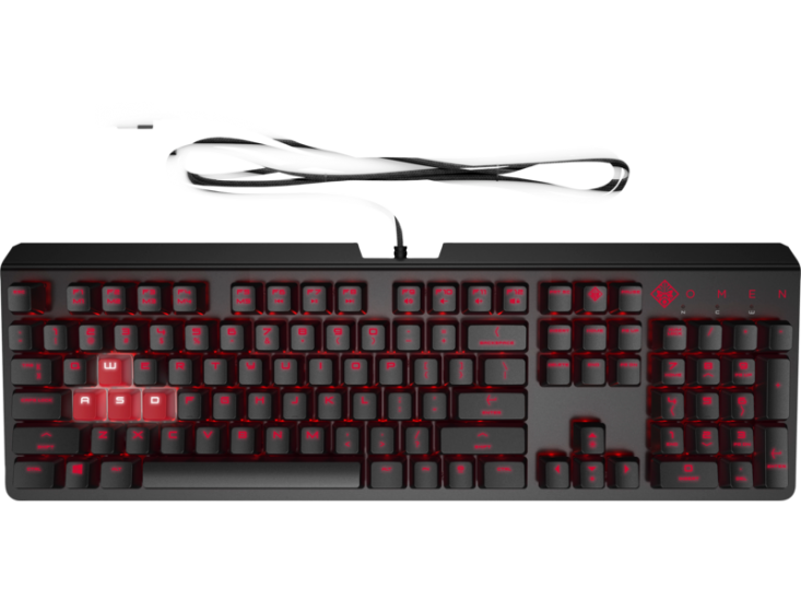 HP 6YW76AA Omen Encoder LED Kablolu Mekanik Oyuncu Klavyesi  RGB (Cherry MX Red)