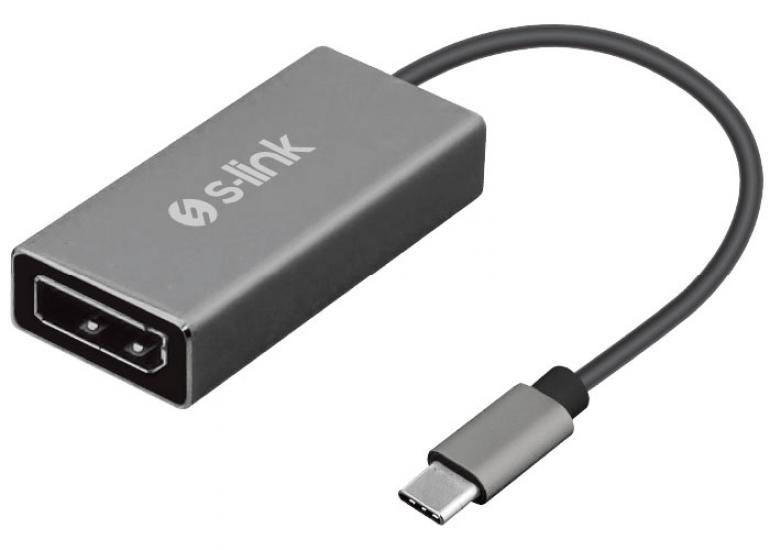 S-link Swapp SW-U510 Gri Metal Type-C to DisplayPort 4K Çevirici Adaptör