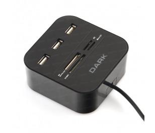 Dark UCR202 USB MicroSD-SD-MMC-M2-MS PRO DUO Kart Okuyuculu USB Çoklayıcı