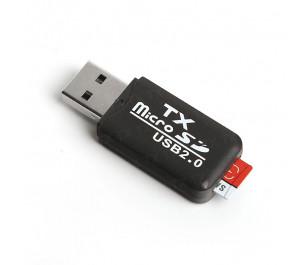 TX UCR204 USB 2.0 MicroSD Kart Okuyucu - Siyah