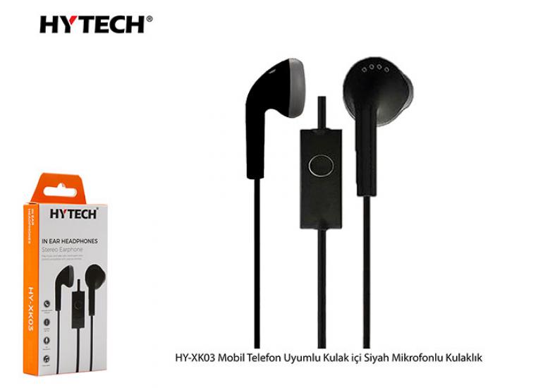 Hytech HY-XK03 Mobil Telefon Uyumlu Kulak içi Siyah Mikrofonlu Kulaklık