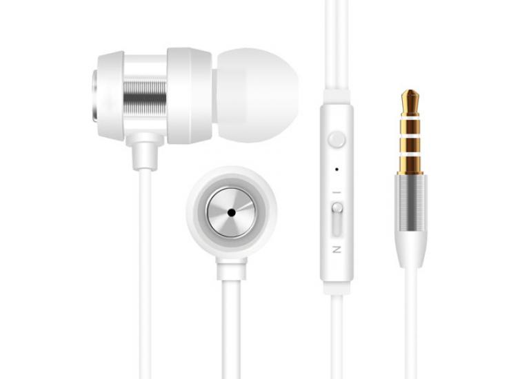 Snopy SN-J01 Beyaz gümüş Kulak İçi Tek Jaklı Mikrofonlu Kulaklık