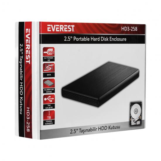 Everest HD3-258 2.5’’ Usb 3.0 SATA Harddisk Kutusu