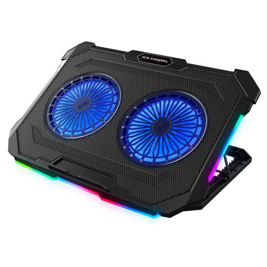 Rampage Sirius S46 RGB Işıklı 2 Fanlı Yükseklik Ayarlı 125 -125-15 2 USB Port Notebook Soğutucu