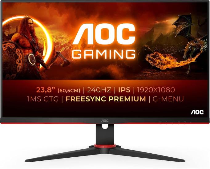 Aoc 27’’ Gaming 27G2S-EU 68,6cm cm (HDMI, DP 0,5 ms 240Hz 2560x 1440) siyah-kırmızı Pivot Monitör