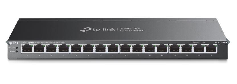 Tp-Link TL-SG116P 16 Port Poe+ 10-100-1000 Mbps Switch Çelik Kasa