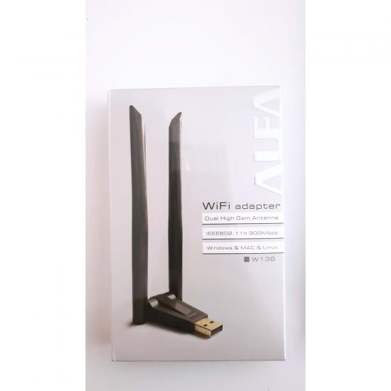 Alfanet W136 300 Mbps Kablosuz Usb 802.11n Wifi Adaptör Çift Antenli