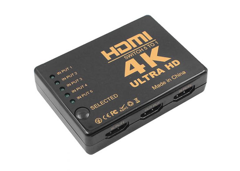S-link SL-HSW4K55 HDMI 5TO1 SWITCH 4K-2K, IR +Adaptör
