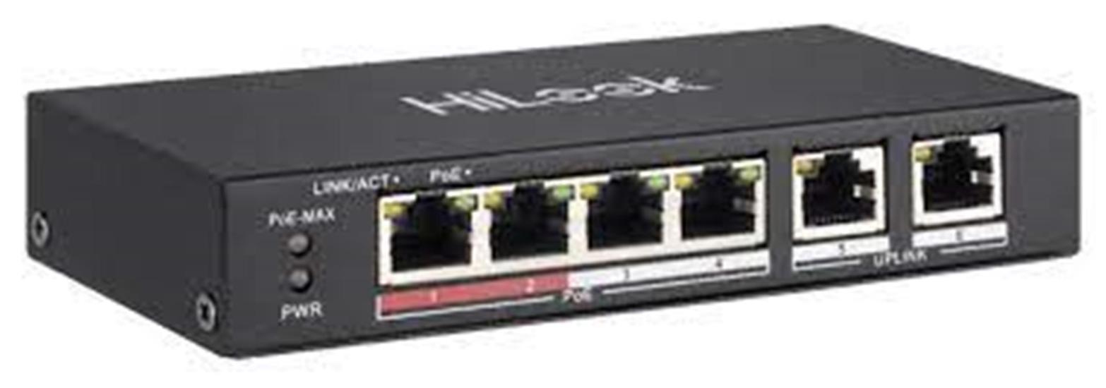 Hilook NS-0106P-35 4 Port PoE, 60W, +2 Port Megabit Uplink Switch