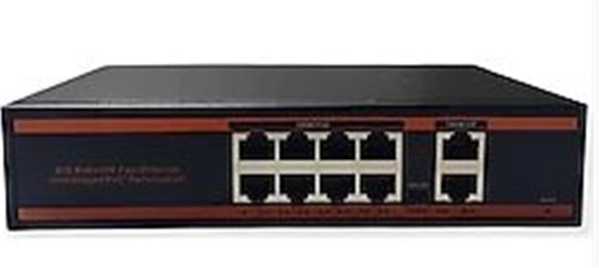 Nova NVC-HC1108PLS 8 Port Poe+ 10-100 Mbps 2 Port 10-100 Mbps Uplink Switch 120W