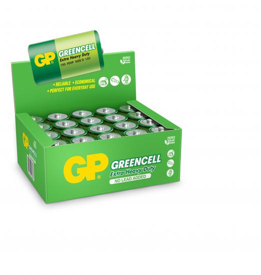 GP Greencel R20 Kalın D Boy Çinko Pil 20’li Paket GP13-2S2