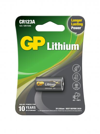 GP CR123A 3V Lityum Tekli Paket Pil (GPCR123A-U1) Fotoğraf Makinesi Pili