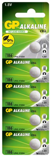 GP GP186-C5 LR43 Alkalin Düğme Pil 5’li Paket
